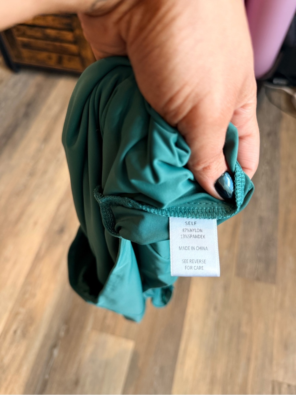 Heatherly Teal Cutout Back Bodysuit Size L - Picture 4 of 4